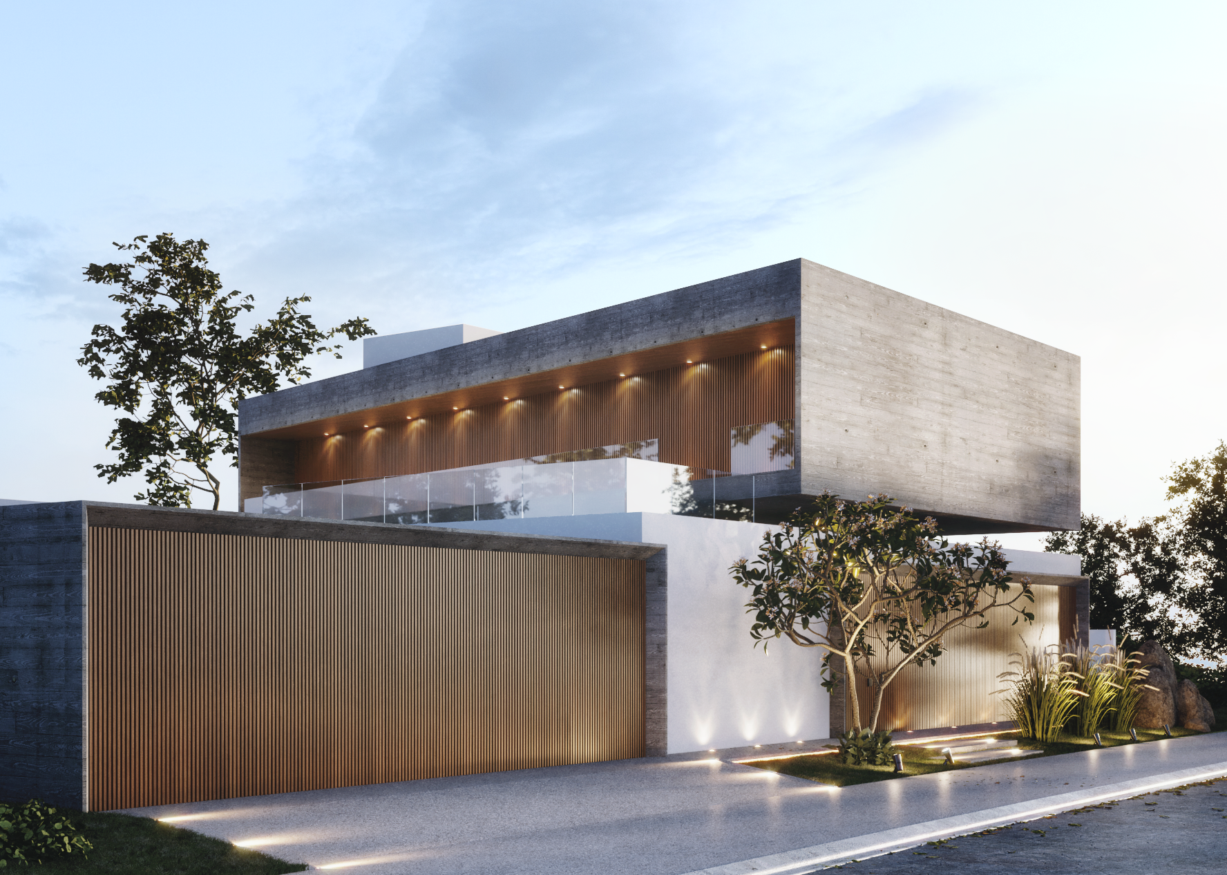 Fachada de residência contemporânea assinada por Michel Nekis Arquitetura
